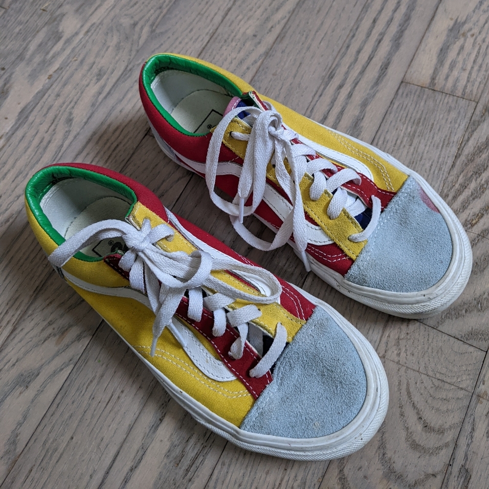 Vans yatch club suede multi color sneakers shoes, men's 5.5/women's 7